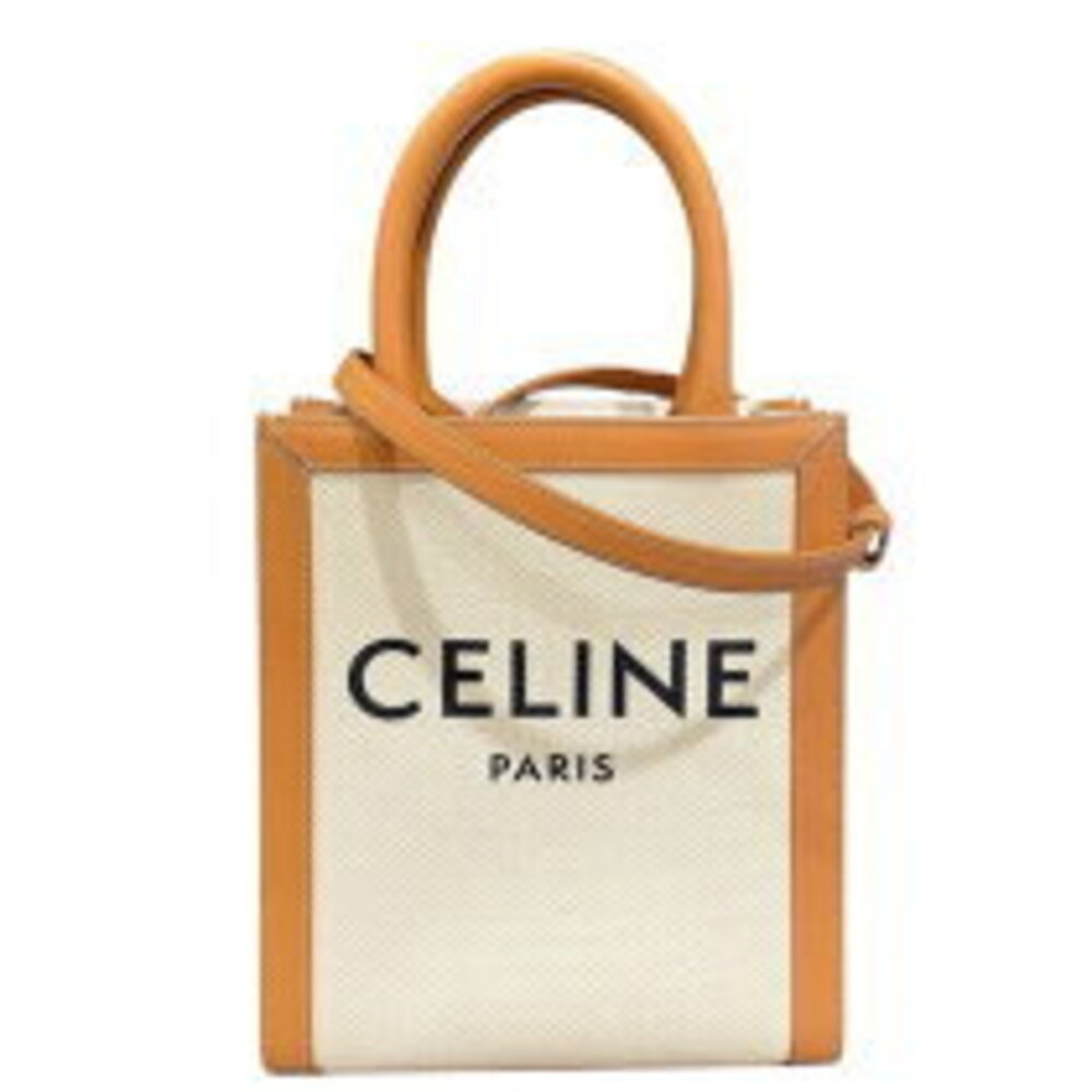 Celine leather Vertical canvas tan Cabas natural - Picture 2 of 7